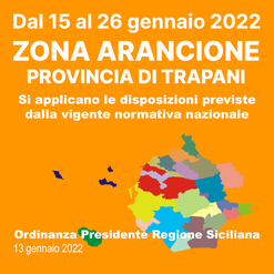 Tutti i comuni della provincia di Trapani in ZONA ARANCIONE dal 15 