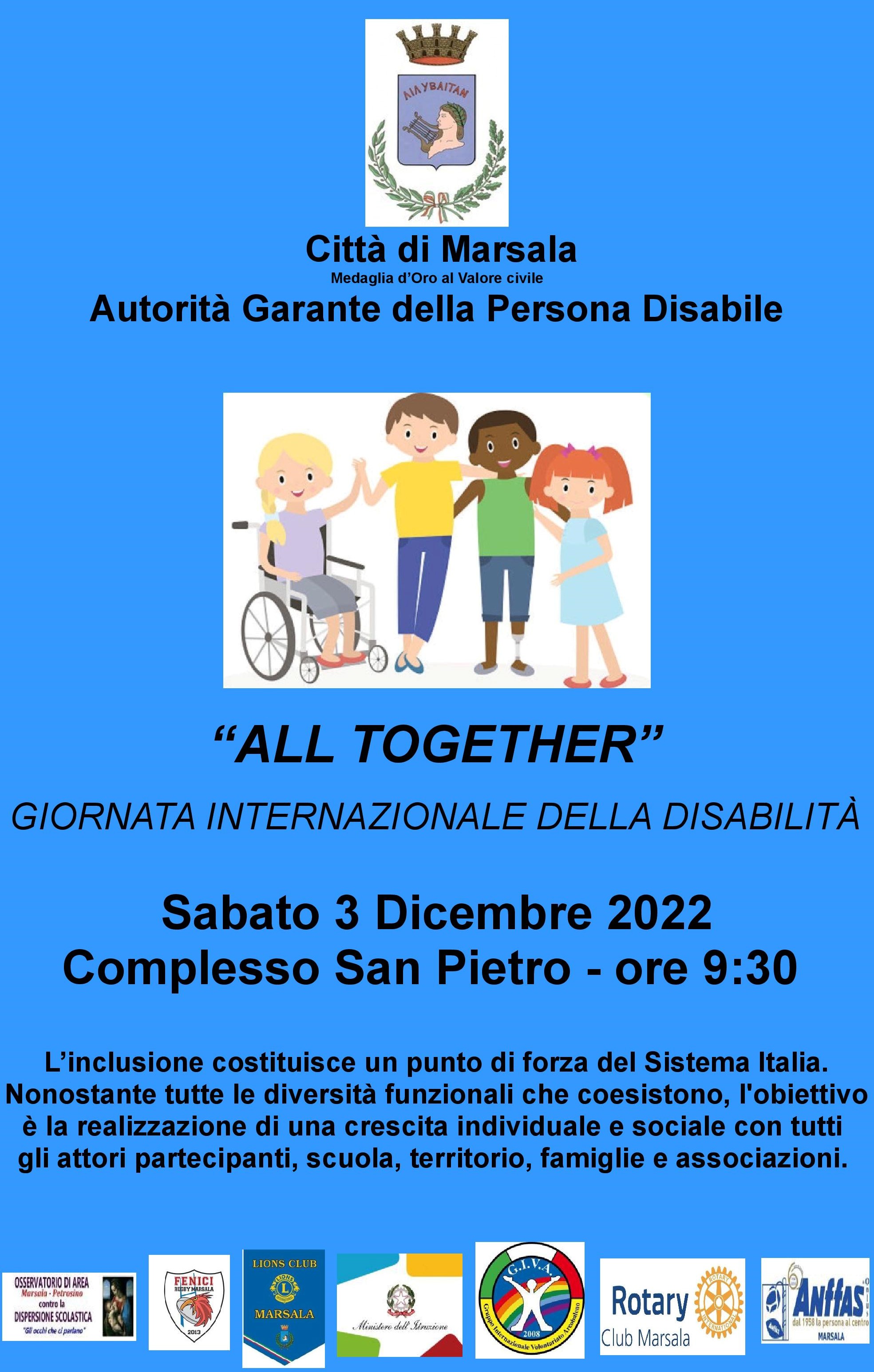 Giornata internazionale della disabilità - da marsala il messaggio a volgere lo sguardo oltre le diversità