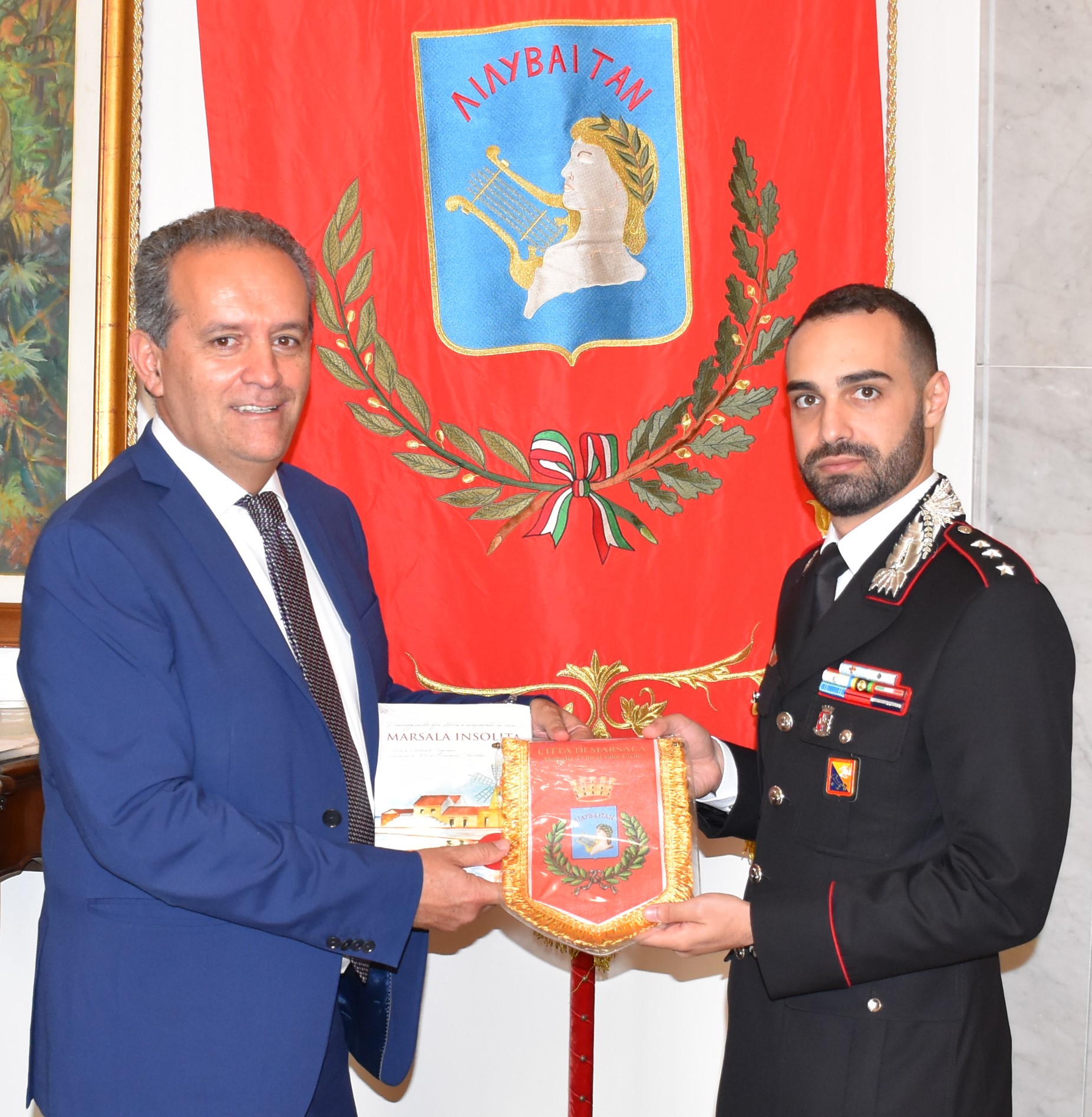 Il sindaco Grillo ha ricevuto il Cap. Alfonso Cafarella, nuovo comandante dei Carabinieri di Marsala.